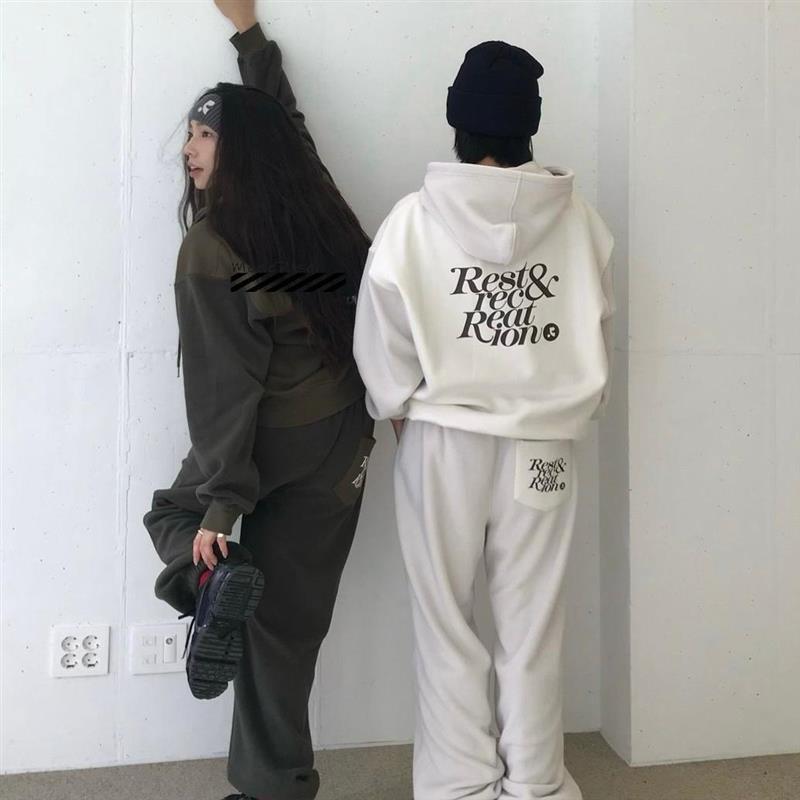 国现速发 Rest and Recreation连帽卫衣外套新款简约帽衫套装情侣