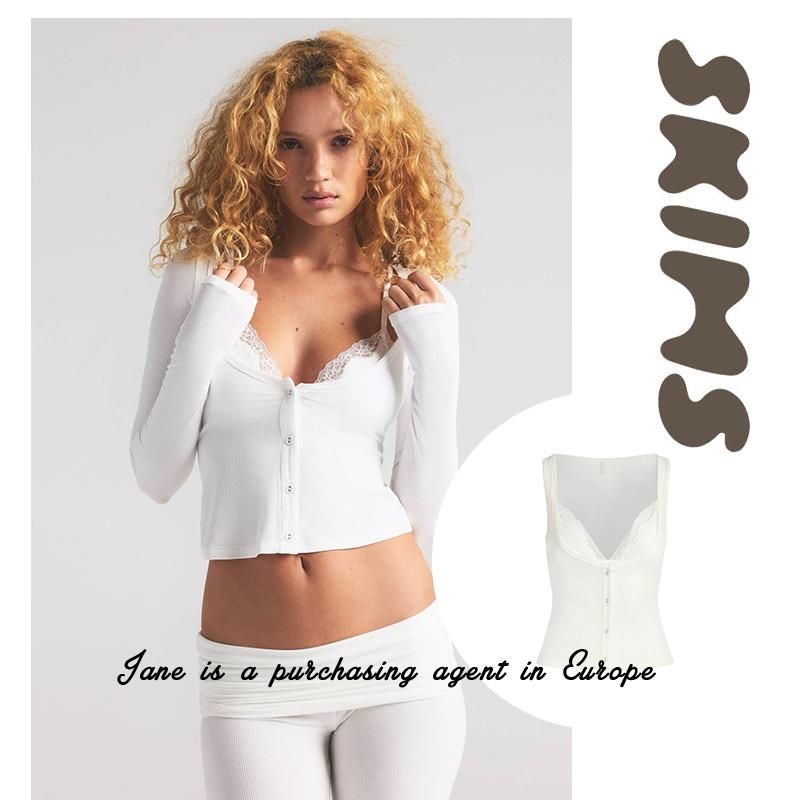 国现 美国直邮 SKIMS LONG SLEEVE TOP婚礼系列蕾丝拼接背心长裤
