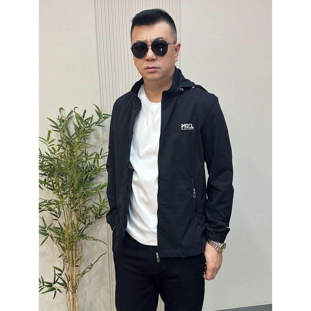 冰川时代夏季户外连帽外套夹克衫男装薄款风衣运动上衣服24C1213