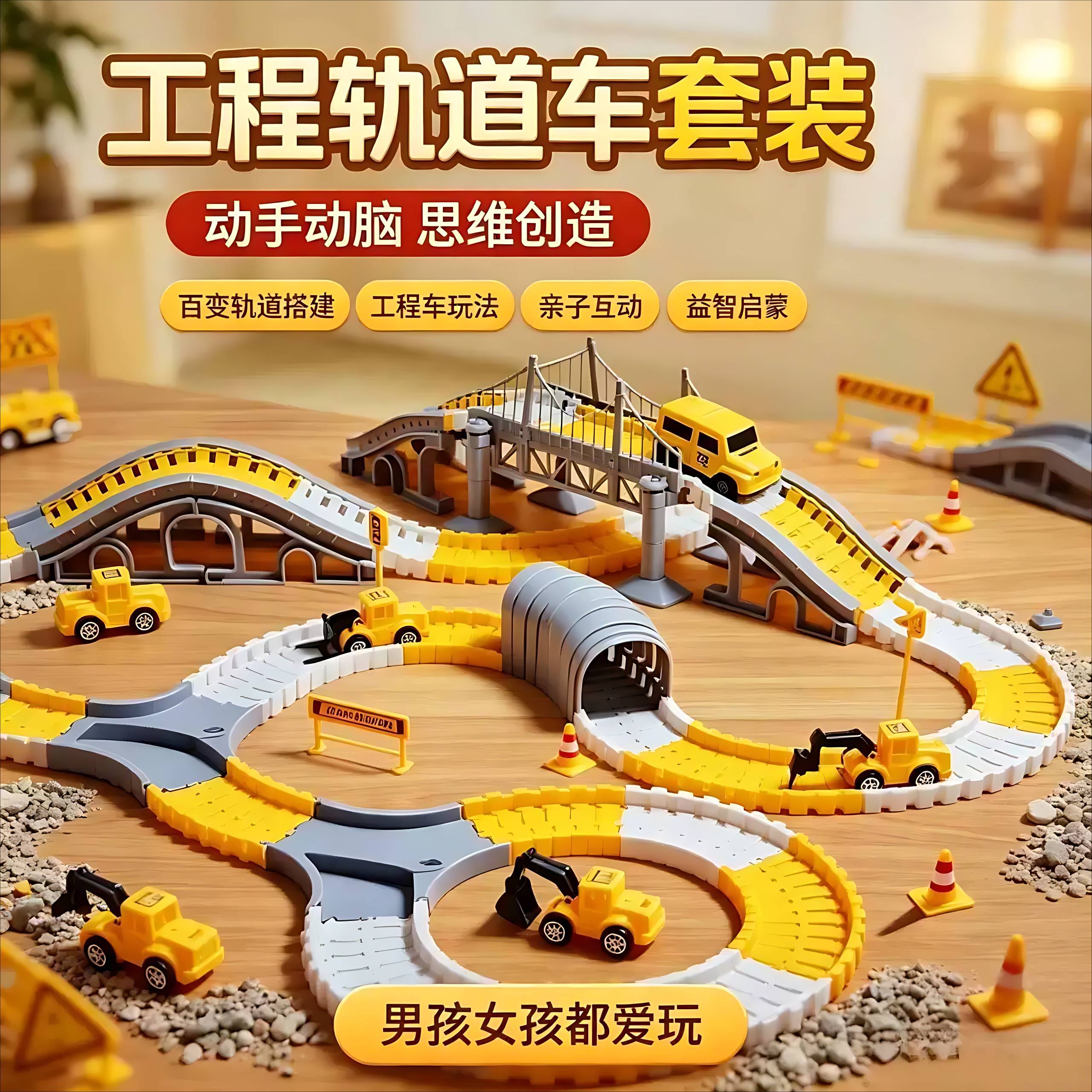 儿童百变轨道电动车小火车玩具