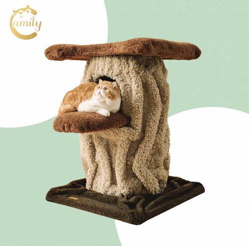 Camily 新款高级定制仿真创意小树屋猫爬架树洞猫屋毛绒猫窝