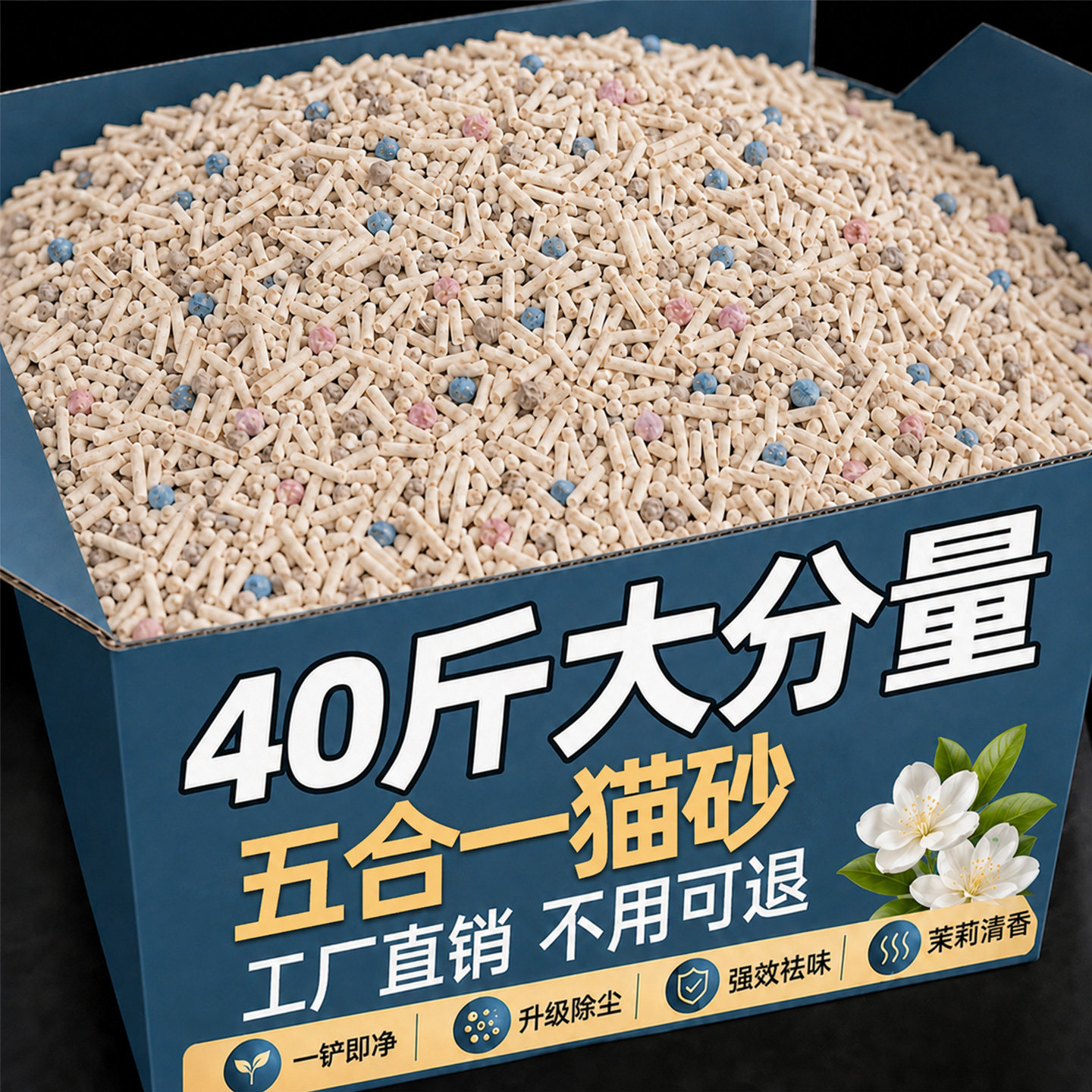 【工厂直销】40斤大分量混合猫砂