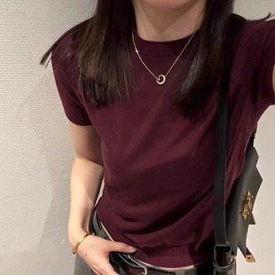 通勤T恤 经典 圆领版 型针织短袖 软糯细腻60%秘鲁棉复古老钱风夏季