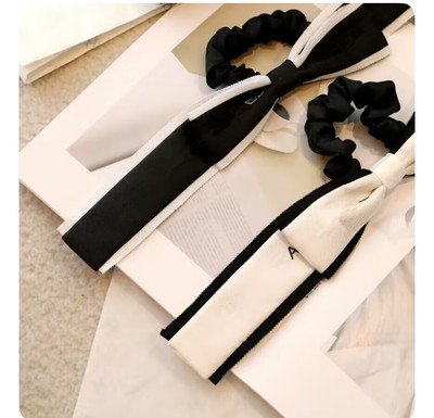 蝴蝶结真丝欧美经典色发饰