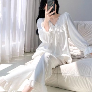 法式甜美睡衣女款海岛绒2025秋冬新款双面加绒保暖长袖长裤家居服