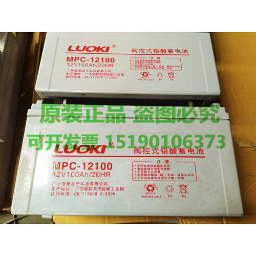 LUOKI洛奇蓄电池MPC100-12 12V100AH固定风能发电厂消防应急电源