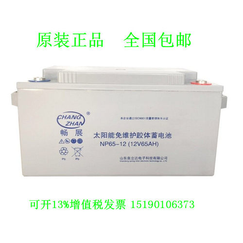 山东畅展蓄电池NP65-12 12V65AH光伏储能用胶体免维护UPS后备电源