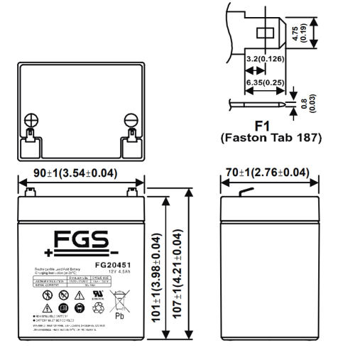FGS蓄电池FG20451/12V4.5AH(丹麦)/机器人手臂/精密仪器