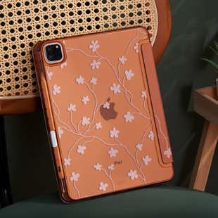 复古白碎花适用苹果ipad11代保护套平板电脑iPadpro壳air6 10代air13寸 三折mini7 5亚克力硬 air7带笔槽Y