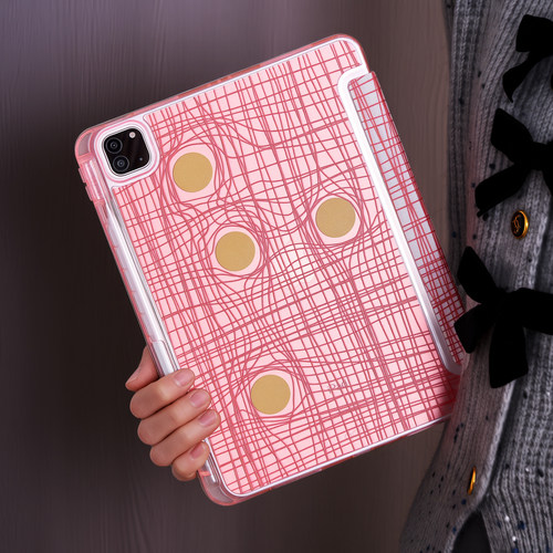 蛋黄粉线条苹果ipad10代保护套