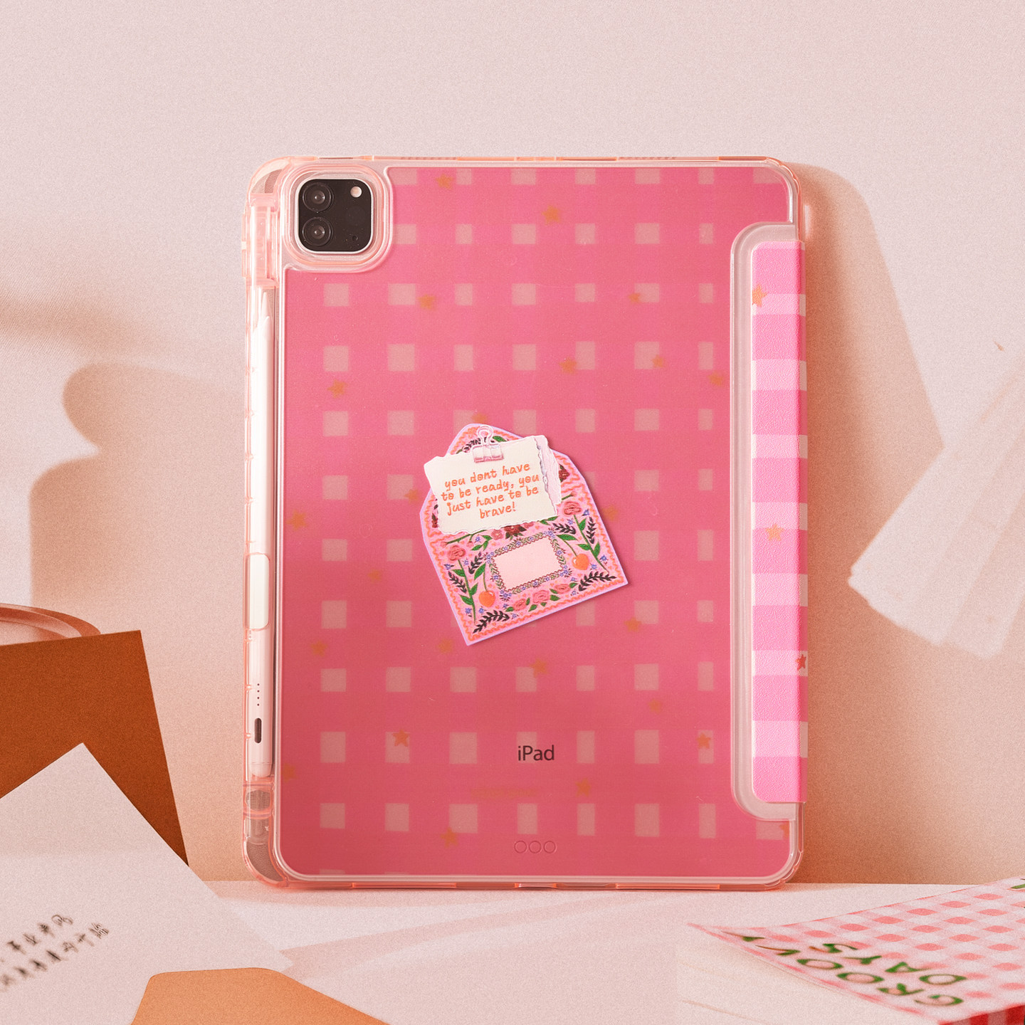 粉格子信封适用苹果ipadair4保护套平板电脑壳air6/pro带笔槽Y+三折mini7/10代air13/4/5/6亚克力防摔透明硬,3C数码配件,平板电脑保护套/壳,淘宝优惠券,粉丝福利购,淘宝优惠卷