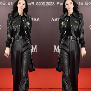 网红爆款时尚套装女2024早春新款御姐范高级感显瘦气质外套+裤子
