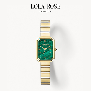 Lola 轻奢生日礼物 Rose罗拉玫瑰方糖小绿表绿色女士手表女款