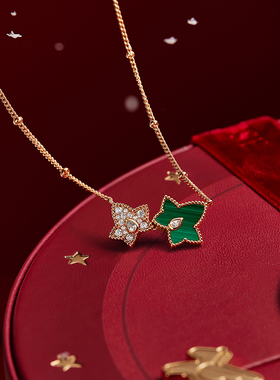 【汤唯同款】Lola Rose罗拉玫瑰常青藤双叶项链女款绿色圣诞礼物