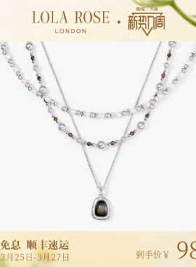 Lola Rose罗拉玫瑰秋冬新品光迹系列黑曜岩项链女礼物
