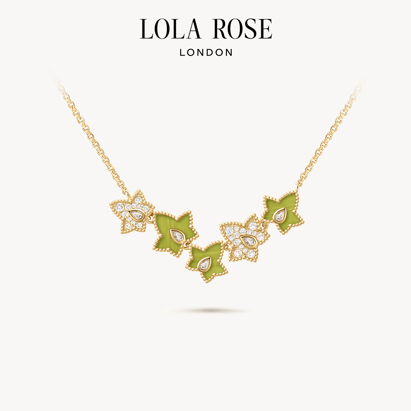 【AHALOLO合作联名款】Lola Rose罗拉玫瑰常青藤绿纹石项链女时尚