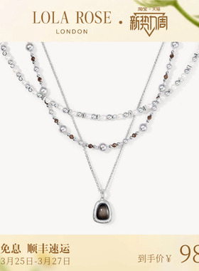 Lola Rose罗拉玫瑰秋冬新品光迹系列黑曜岩项链女礼物