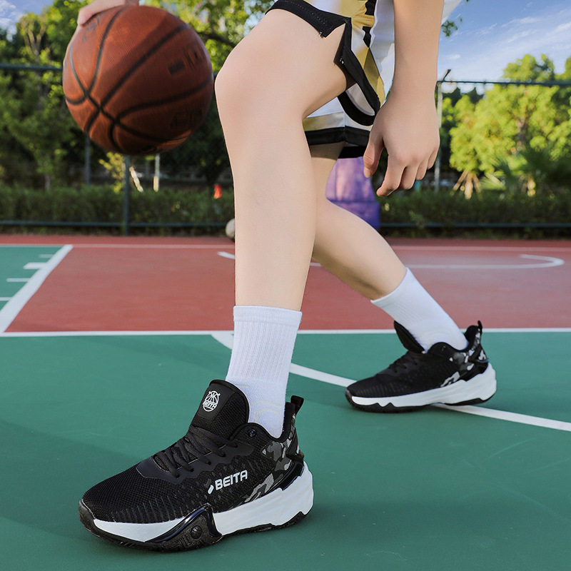 篮球鞋男生运动跑步训练防滑耐磨缓震橡胶底夏季网面透气实战