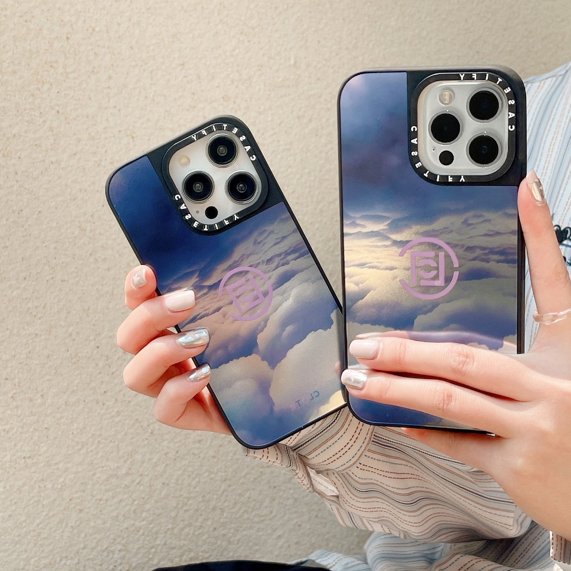 CAS陈冠希同款白云镜面适用苹果15Pro新款防摔iPhone14Promax手机壳CASE明星同款12promax潮11/13pro保护套