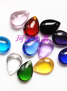 古风光面玻璃项链吊饰小水滴珠子