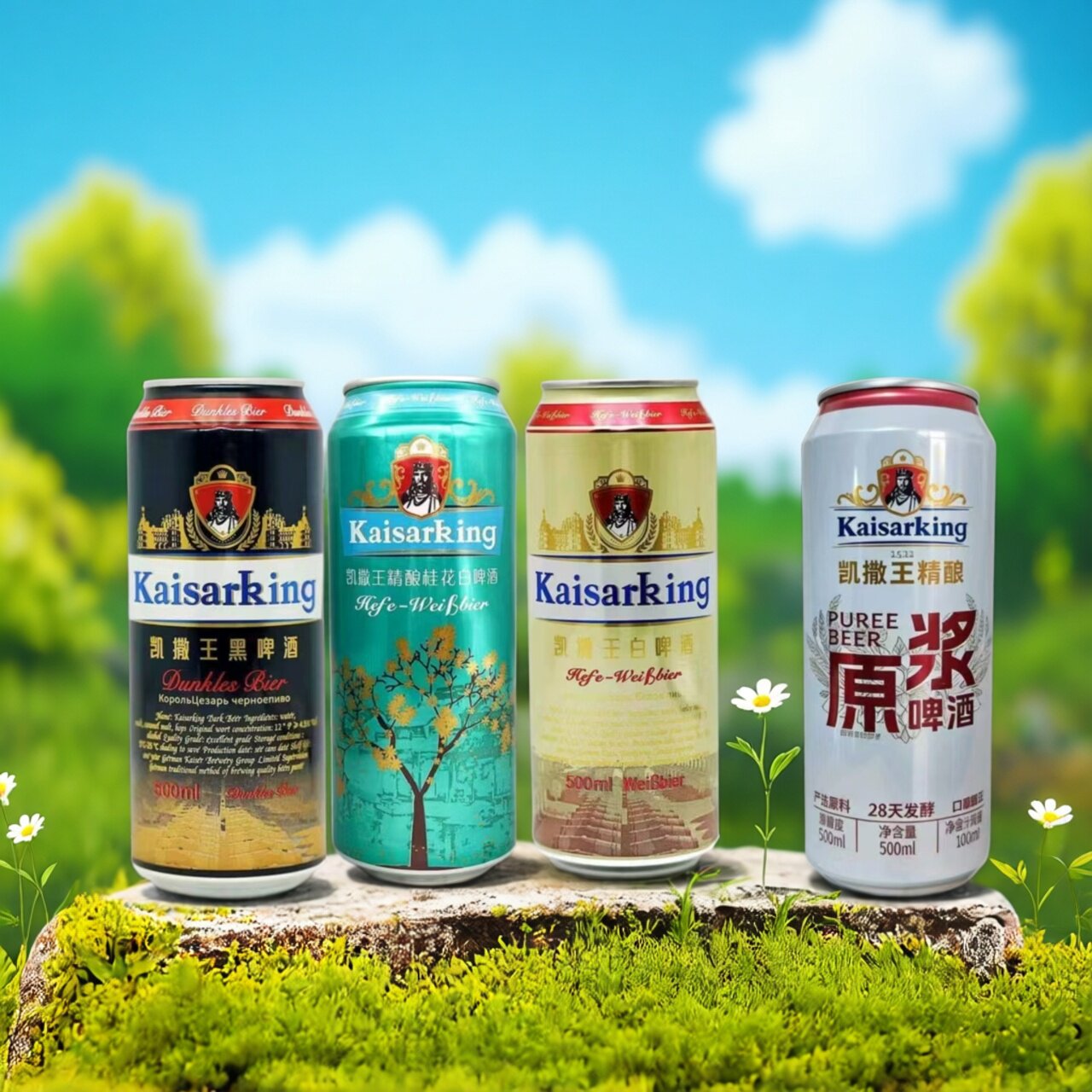 凯撒王啤酒500ml*6罐装桂花精酿白啤/黑啤/小麦白啤/精酿原浆啤酒