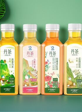 北冰洋丹茶500ml*4/瓶白桃乌龙茶玫瑰香红茶茉莉花茶清香乌茶饮料
