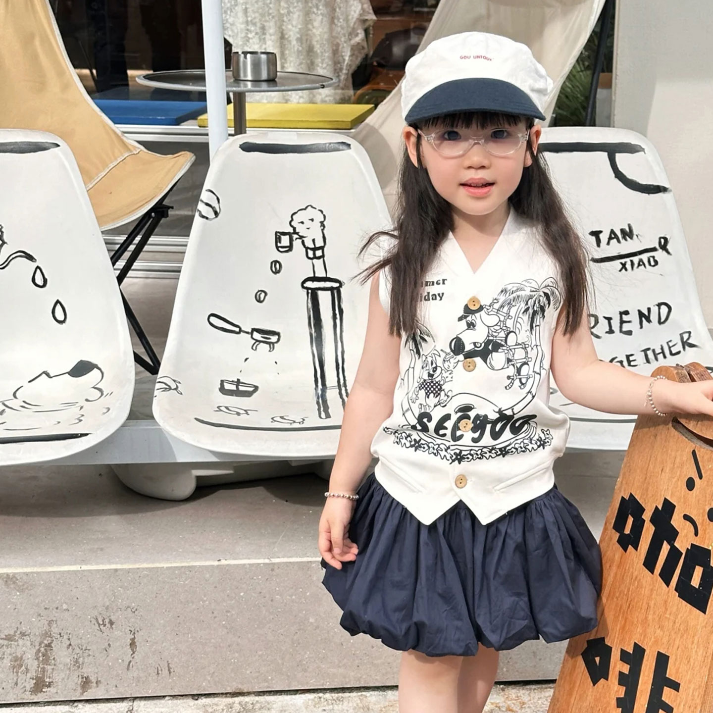 女童背心兒童夏裝2025新款薄款外穿洋氣馬甲寶寶超好看炸街上衣潮