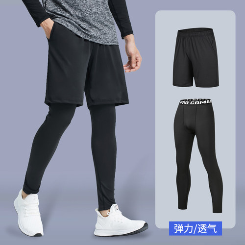 紧身裤男鲨鱼骑行打底健身短裤