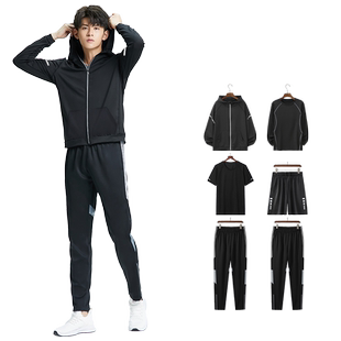 跑步运动服套装衣服男士健身房训练服宽松男生快干衣装备晨跑夏季