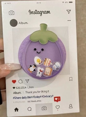 ins可爱紫色茄子摇摇乐磁吸支架适用MagSafe手机强力吸附桌面懒人