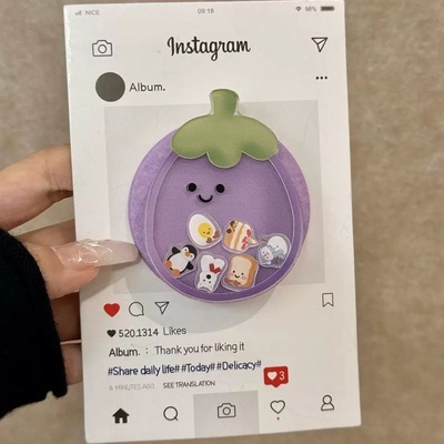 ins可爱紫色茄子摇摇乐磁吸支架适用MagSafe手机强力吸附桌面懒人
