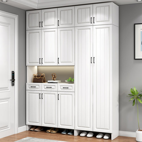 玄关大容量靠墙一体鞋柜收纳柜