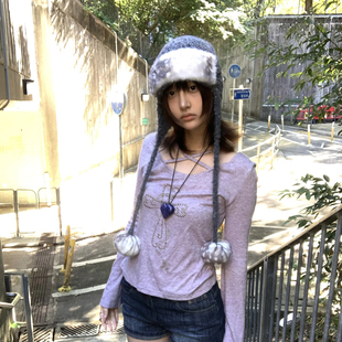 原创亚文化y2k百搭护耳雷锋帽子女秋冬保暖显脸小毛绒套头帽男潮