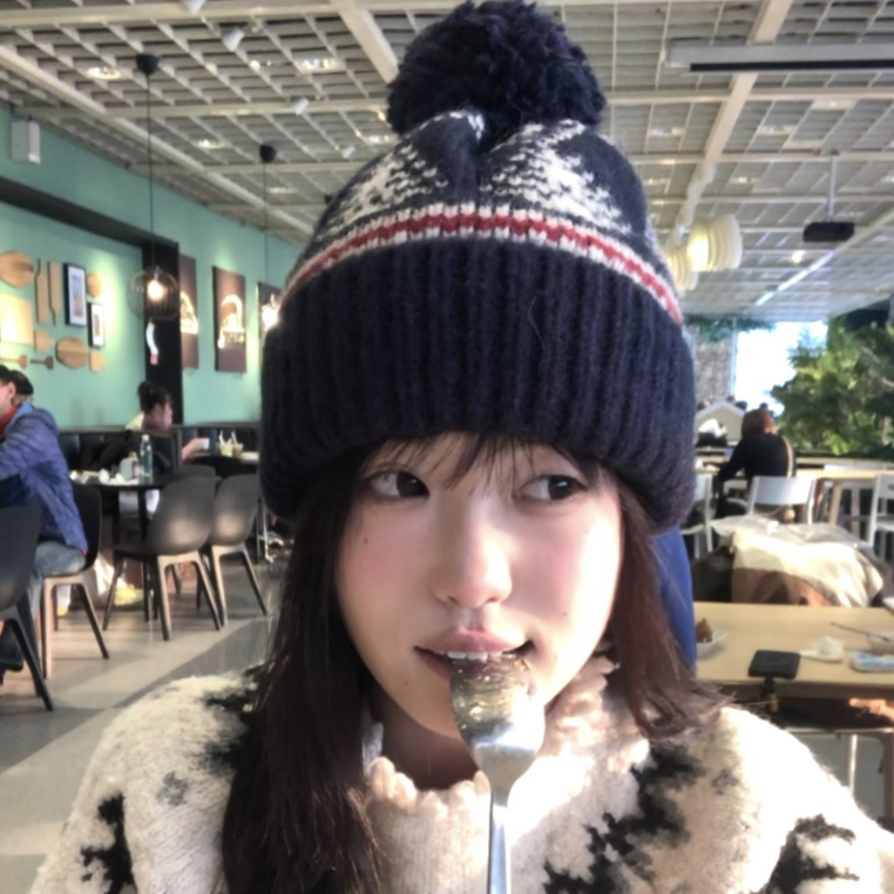 复古费尔岛帽秋冬保暖护耳帽