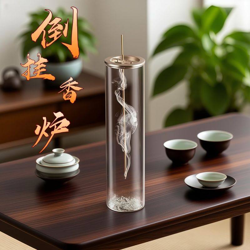 倒挂香插金属香夹玻璃容器防灰飞香薰炉倒挂香器家用创意桌面摆件,餐饮具,茶道/香炉,淘宝优惠券,粉丝福利购,淘宝优惠卷