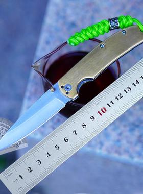 黄铜口袋刀 7Cr17Mov钢黄铜手柄折刀 户外露营锋利折叠刀EDC M390