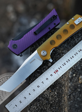 SHOOZIZ 折刀 实用高硬度D2钢实户外露营战术几何T头折叠刀XUN112