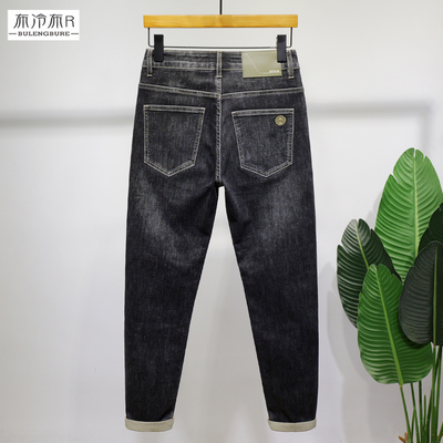 修身新款小脚牛仔裤男秋季