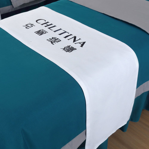 美容床床旗美容院专用床旗床尾巾配饰亲可印logo理疗按摩床床旗