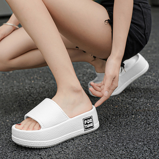 女 女士高跟拖鞋 夏季 时尚 外穿踩屎感厚底轻便防滑户外沙滩拖鞋
