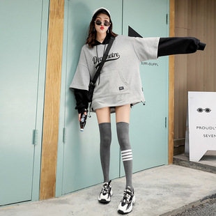 潮ins欧美袜子女长筒袜ins潮百搭街头高筒袜秋季 过膝袜女款 春秋款