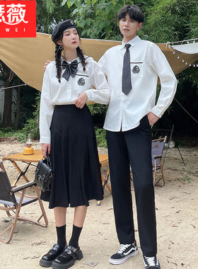 衬衫套装高中学生衬衣裙子班服潮