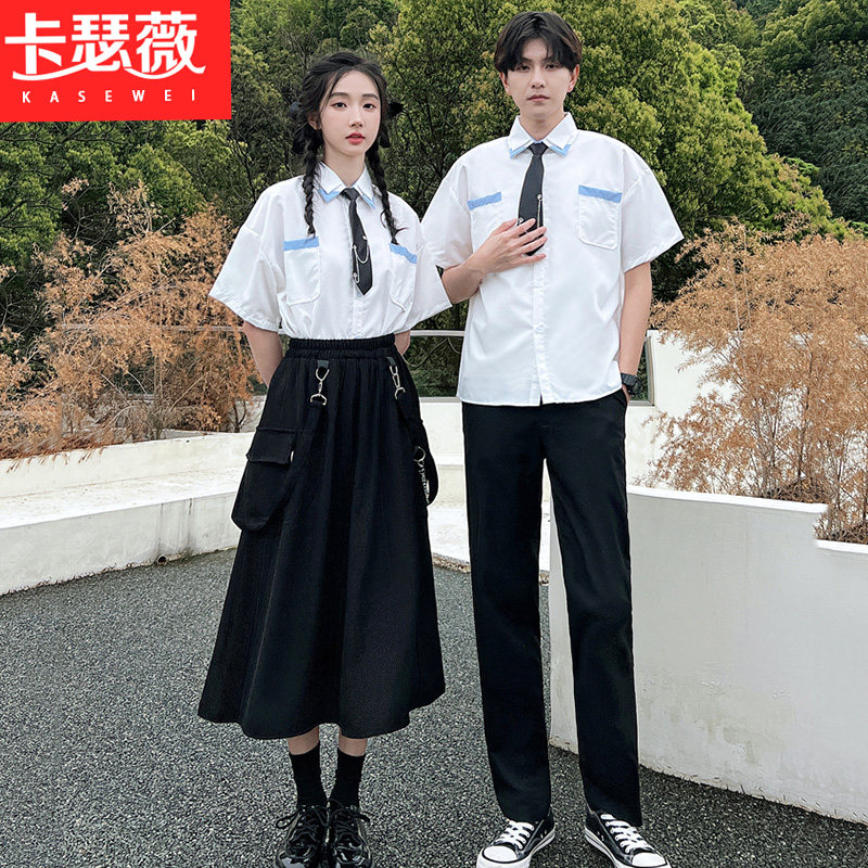 韩版校服英伦风套装高中生毕业班服夏季初中学院风学生合唱演出服