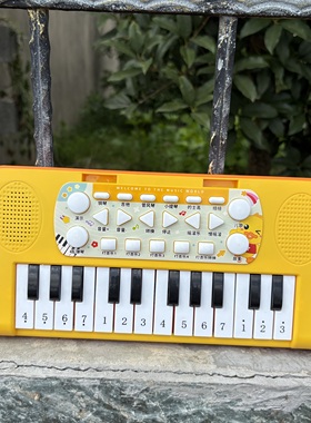 男孩黄色多功能音乐电子琴仿真钢琴儿歌启蒙早教益智儿童玩具新款