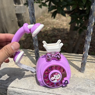 网红儿童回力电话机玩具卡通仿真电话座机益智启蒙复古乐器1一3岁