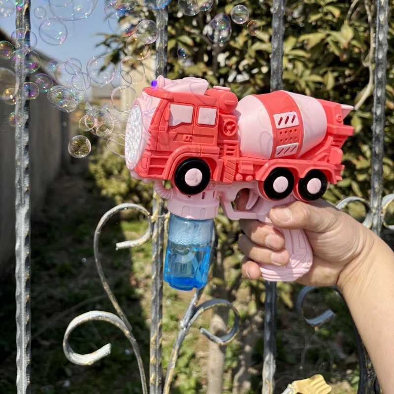 粉色女孩子电动吹泡泡机儿童玩具2025新款全自动手持工程车泡泡枪