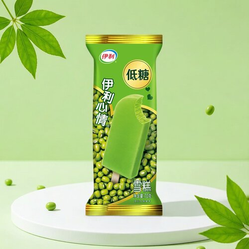 【整箱】伊利绿色心情低糖棒冰绿豆沙雪糕冰淇淋冷饮冰激凌70g/支
