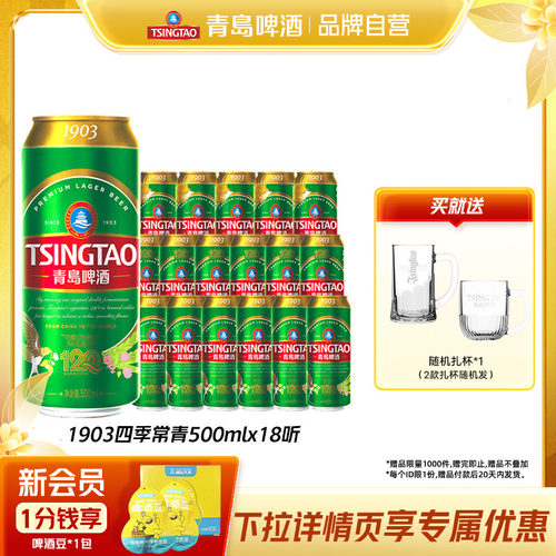 青岛精酿1903啤酒500ml*18听