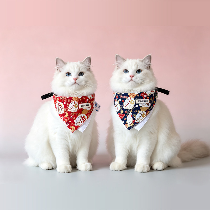 宠物猫咪口水巾围脖英短布偶狗狗犬金毛萨摩耶四季防口水猫狗围巾
