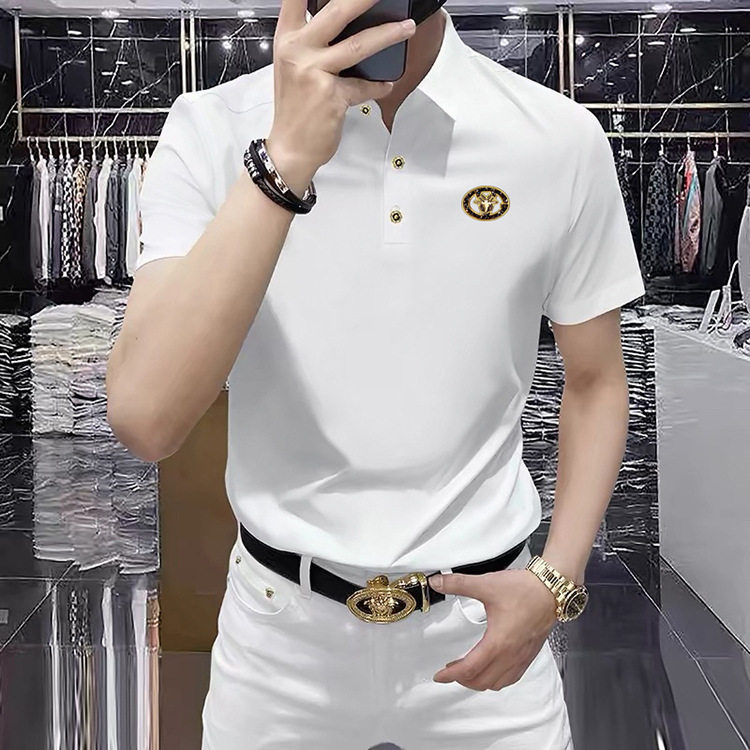 2026夏季冰丝翻领短袖POLO衫男
